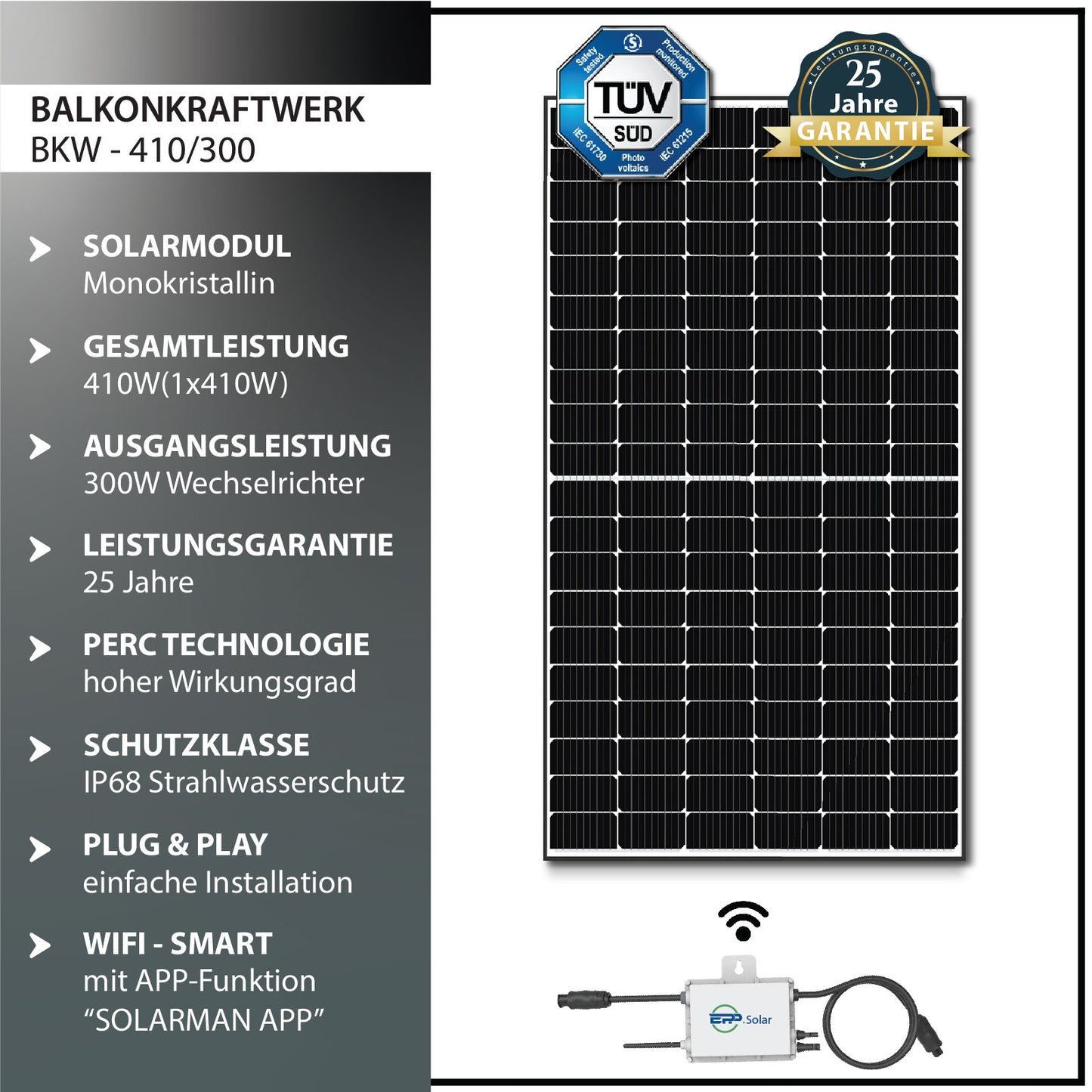 Solar Komplettset Flachdach - Mono410