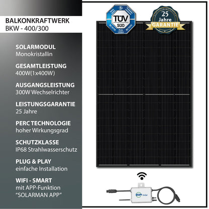 Solar Komplettset Garten – Mono400 full black