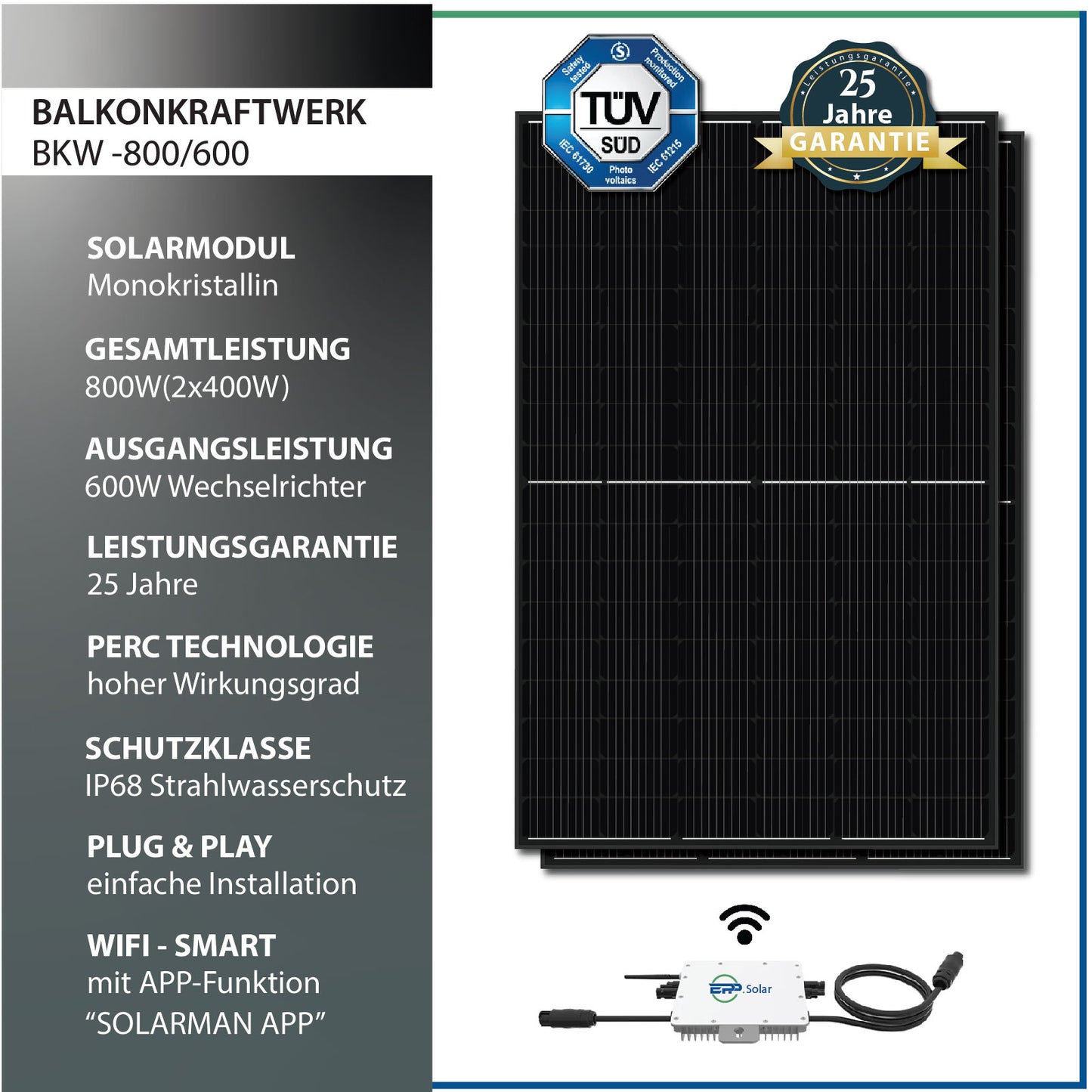 Solar Komplettset Garten – Duo800 full black